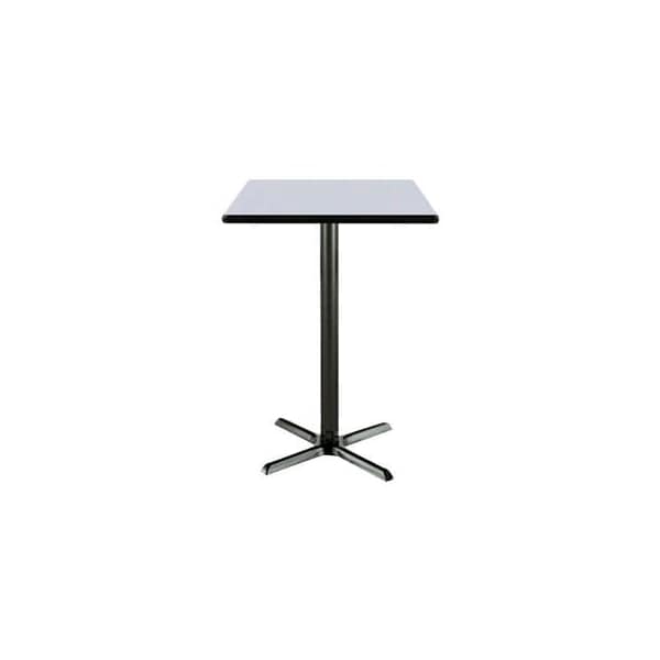 36" Square Bar Height Restaurant Table, Gray Table/Black Base